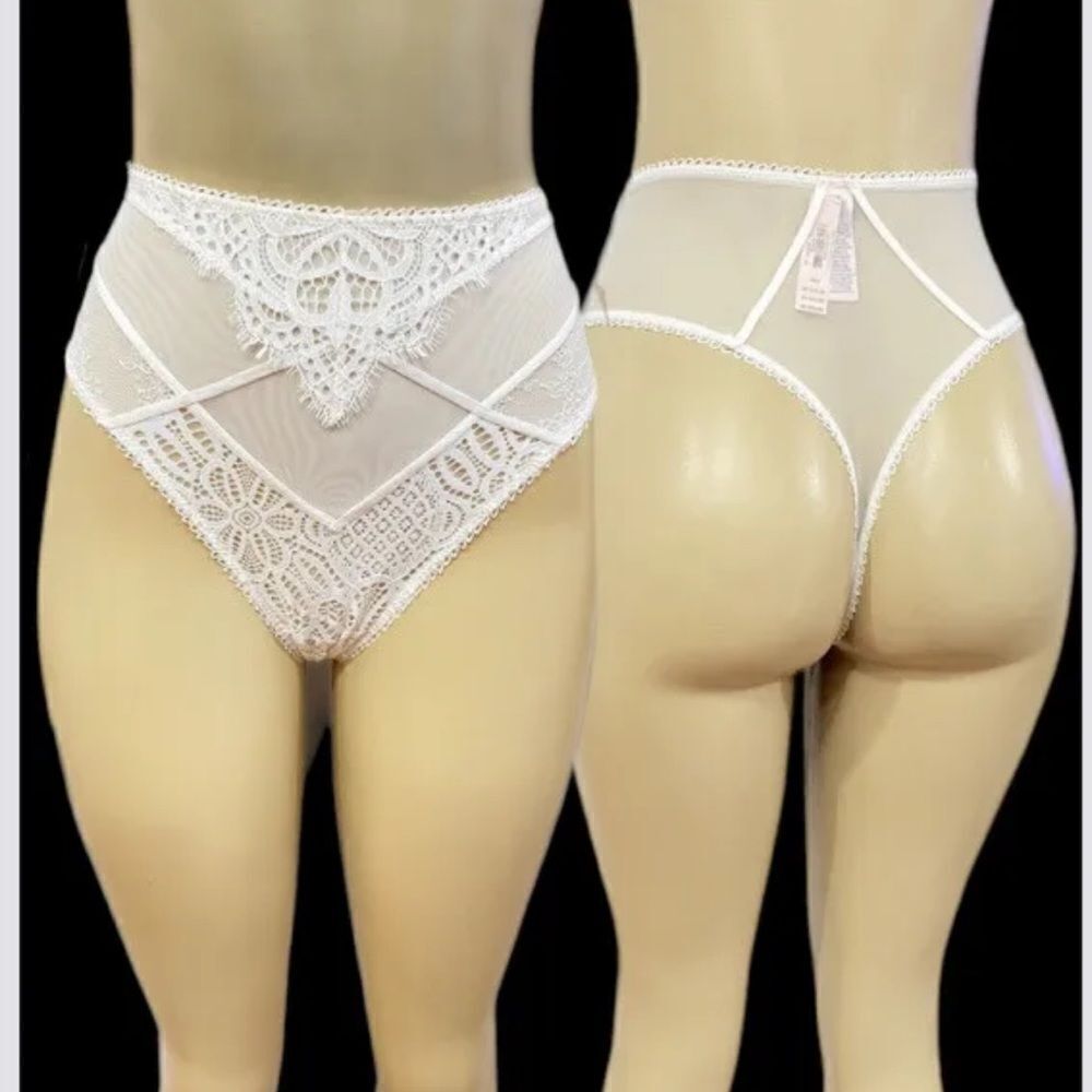 Victorias Secret Dream Angels Crochet Lace & Mesh High Waist thong panty Large